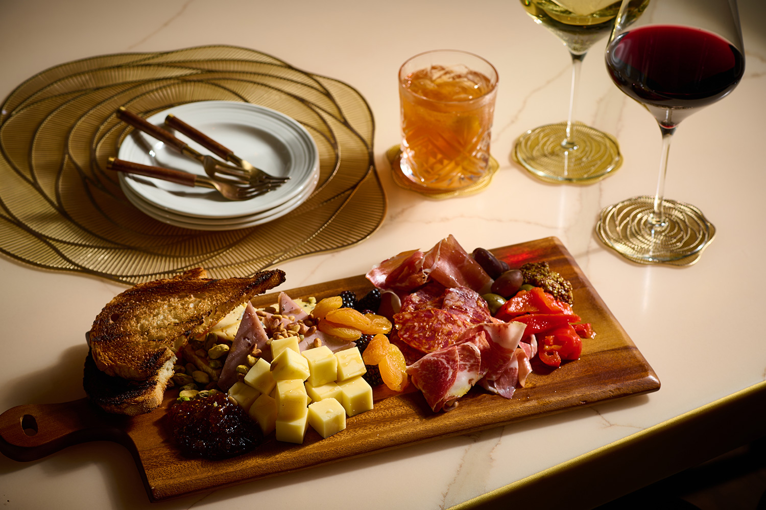 charcuterie board & cocktails